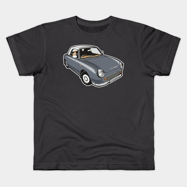 Nissan Figaro Lapiz Grey Kids T-Shirt by Jamie Lee Art